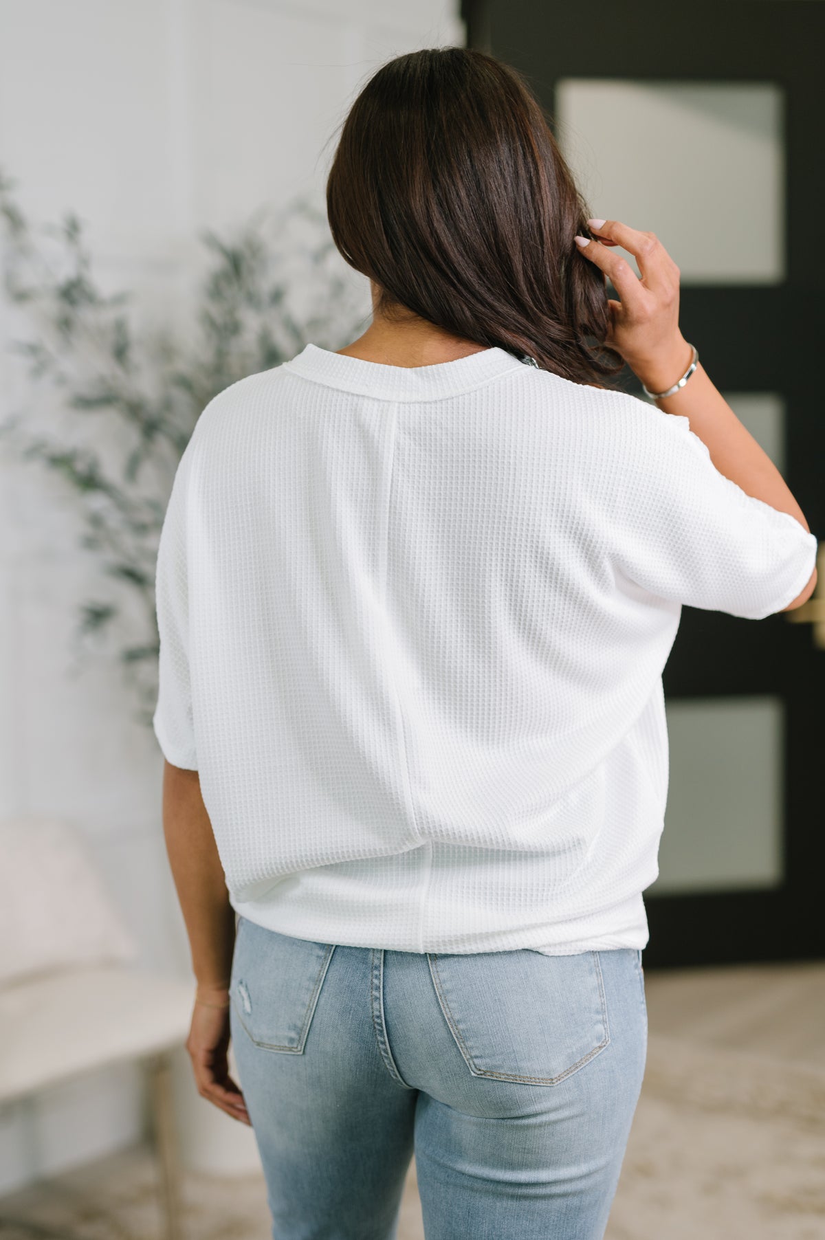 Together We're Unlimited Basic V-Neck Tee in Ivory - 5/5/2026 NEW
