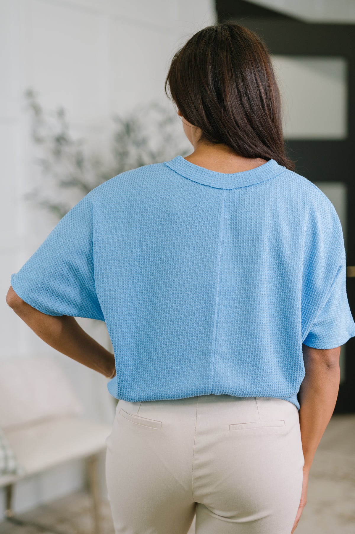 Together We're Unlimited Basic V-Neck Tee in Ocean Blue - 5/5/2026 NEW