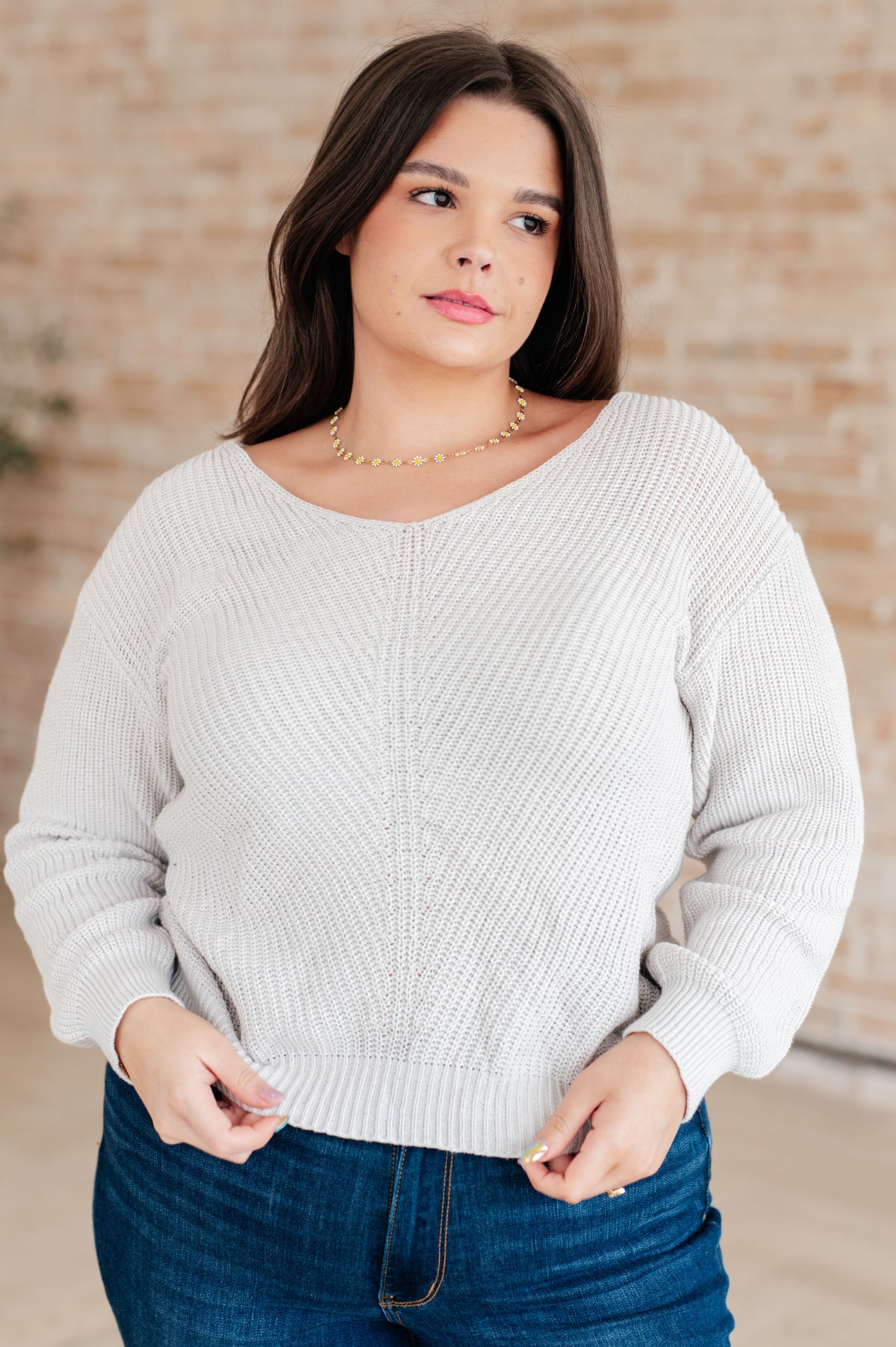 Told You So Ribbed Knit V Neck Sweater - 10/23/2026