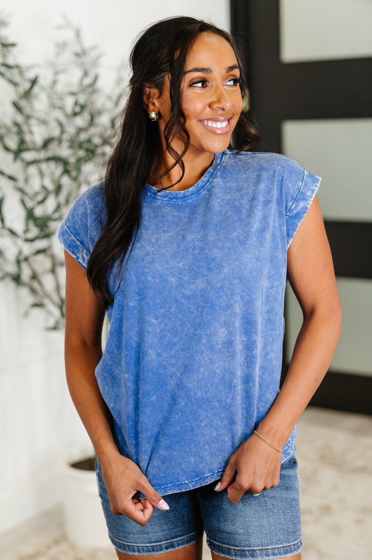 Top That Mineral Wash Tee in Classic Blue - 6/11/2025