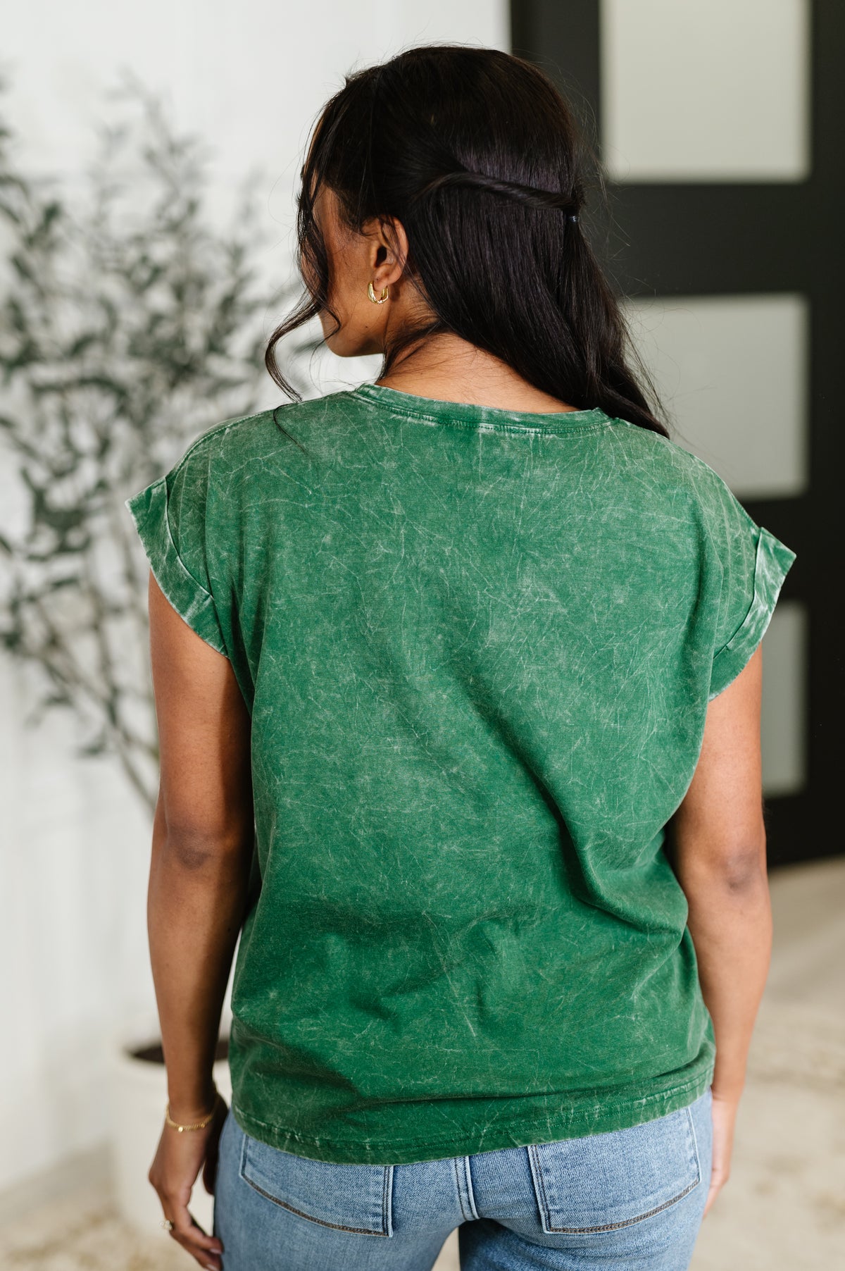 Top That Mineral Wash Tee in Dark Green - 6/11/2025