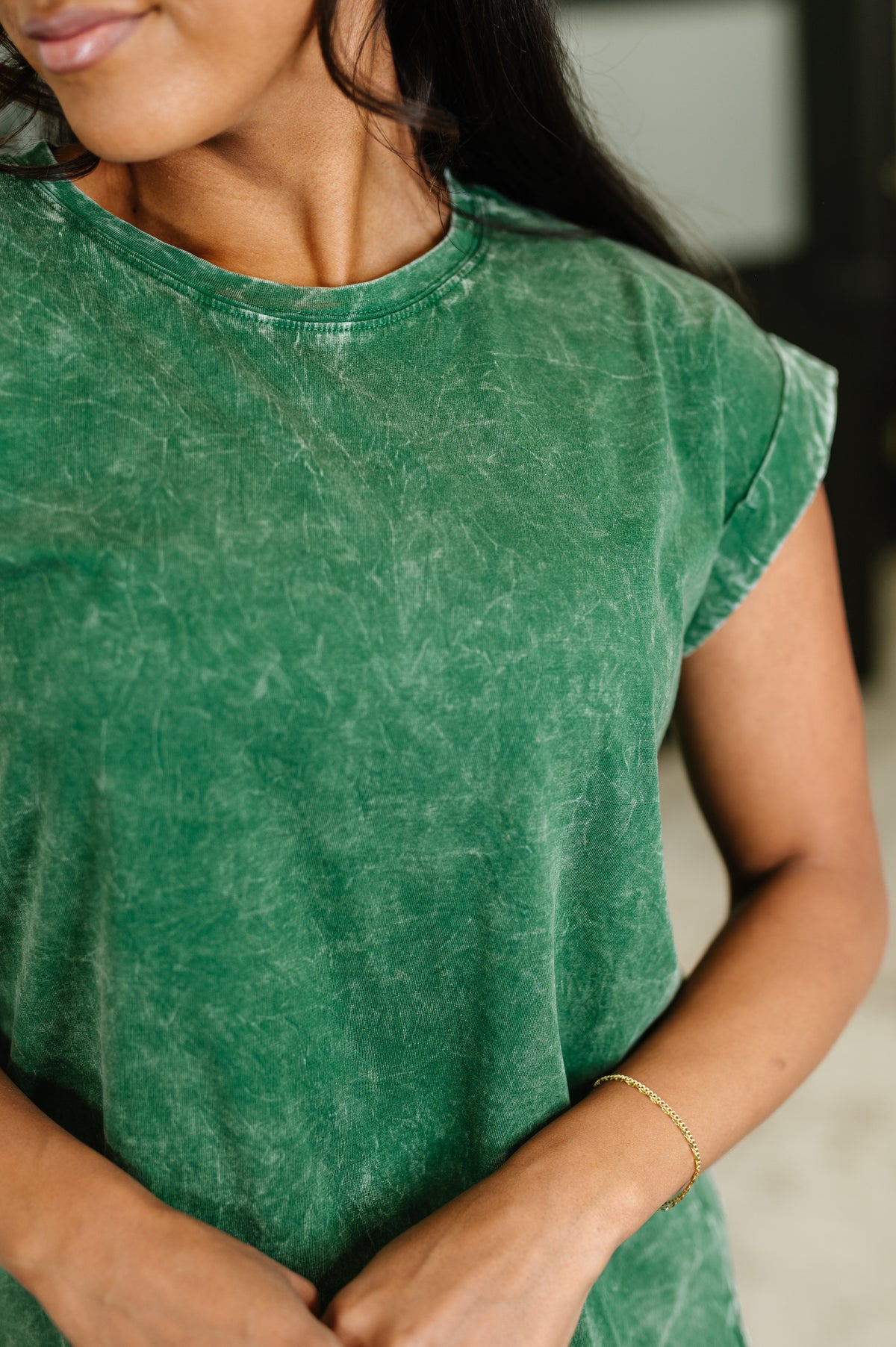 Top That Mineral Wash Tee in Dark Green - 6/11/2025