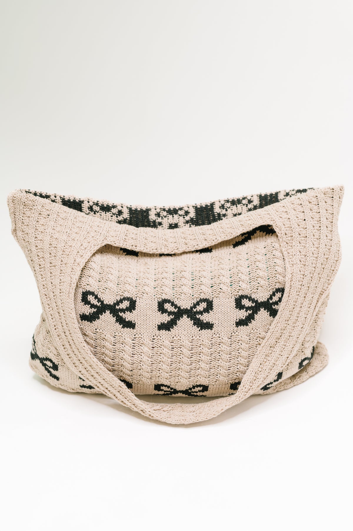 Topped With a Bow Knit Tote Bag - 7/7/2026