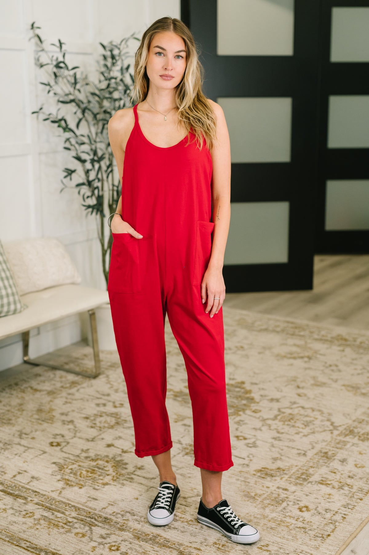 Totally Me Spaghetti Strap Jumpsuit Ruby - 5/20/2026