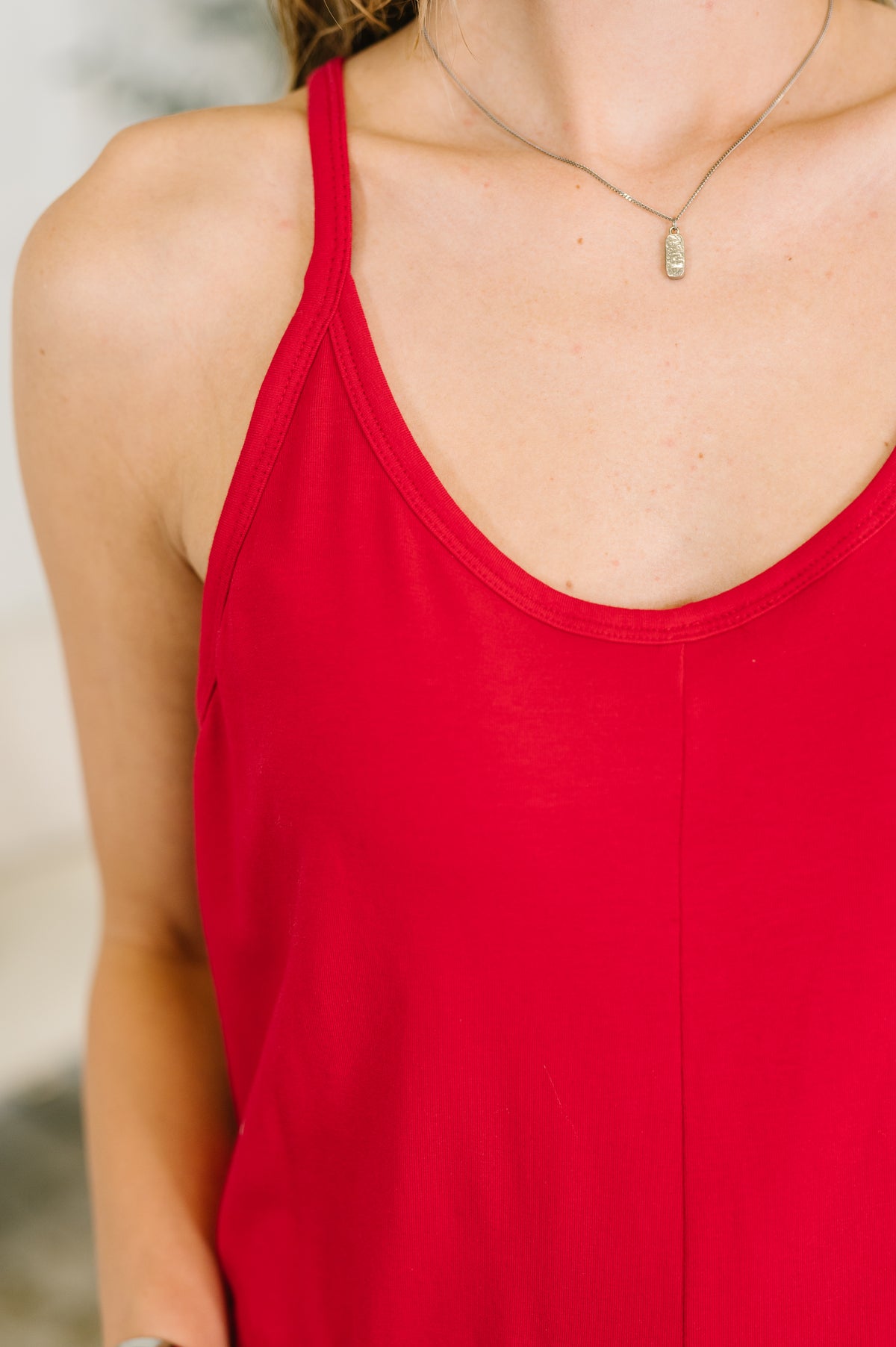 Totally Me Spaghetti Strap Jumpsuit Ruby - 5/20/2026