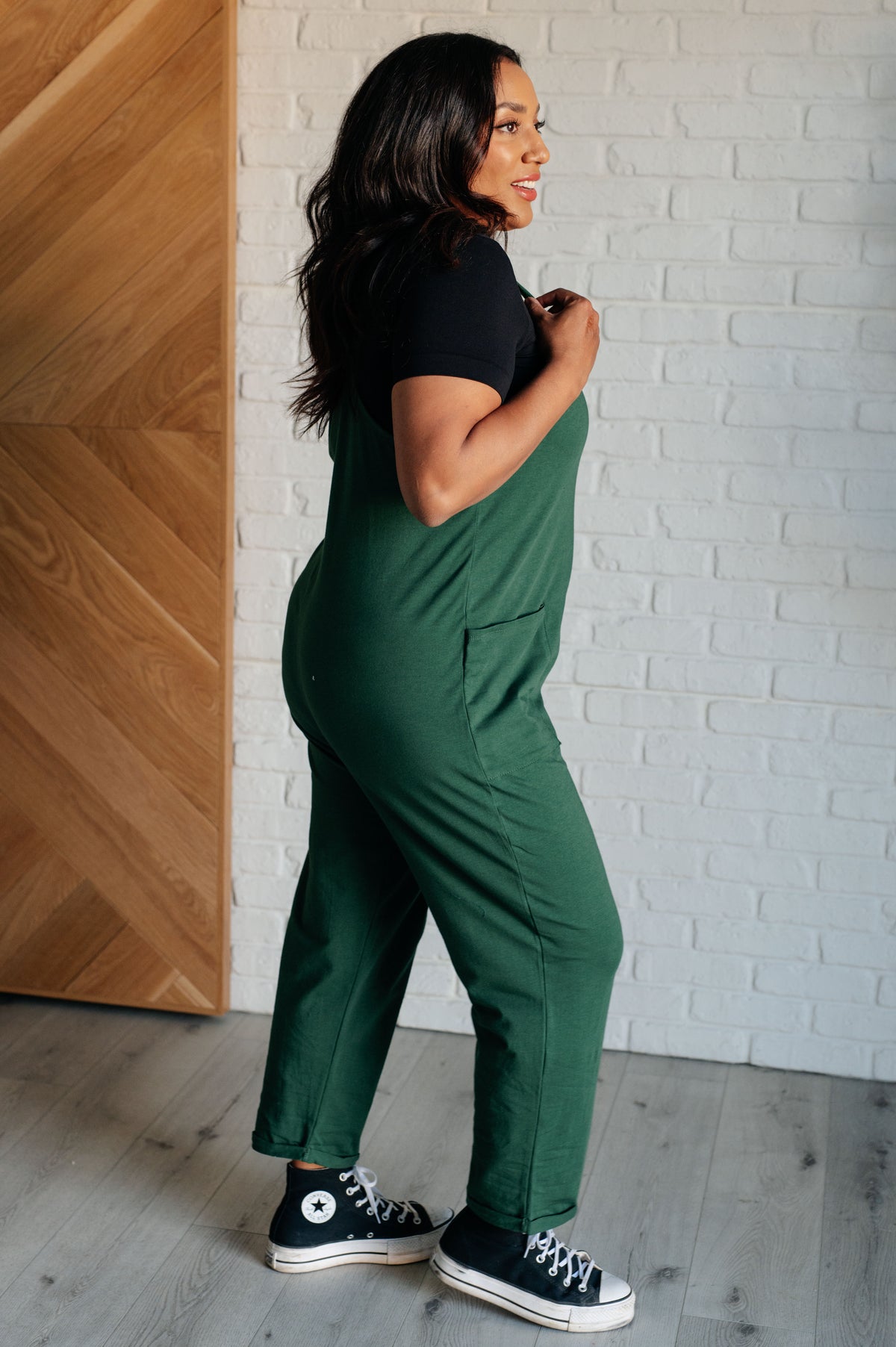 Totally Me Spaghetti Strap Jumpsuit in Dark Green - 11/13/2024