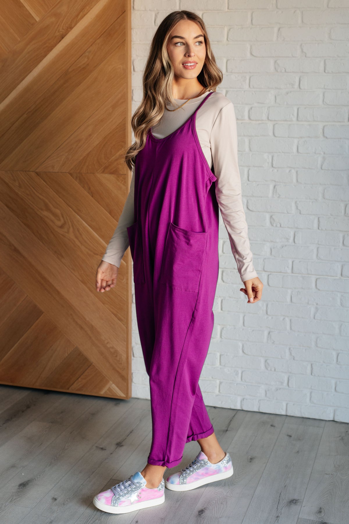 Totally Me Spaghetti Strap Jumpsuit in Light Plum - 11/13/2024