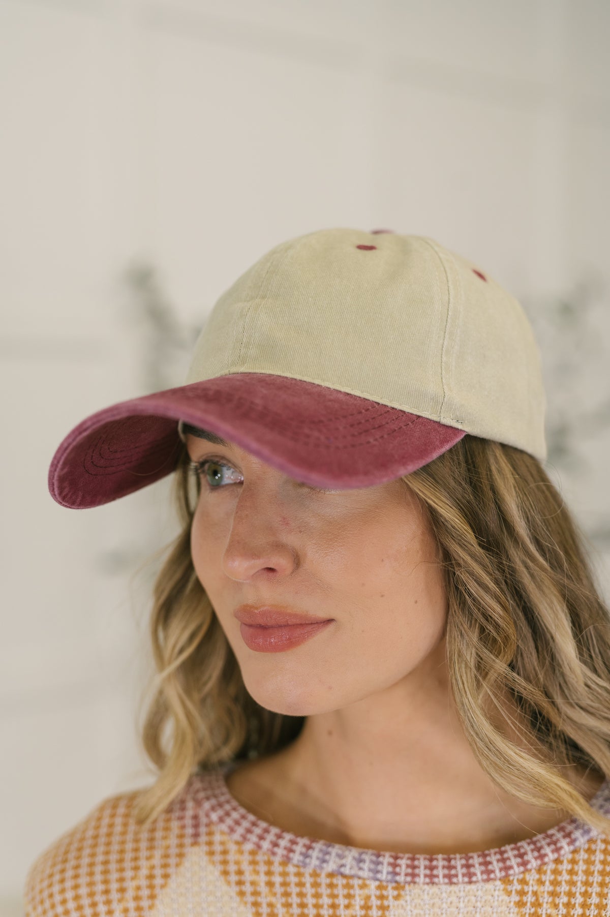 Totally Two Tone Baseball Cap in Burgundy - 11/10/2026