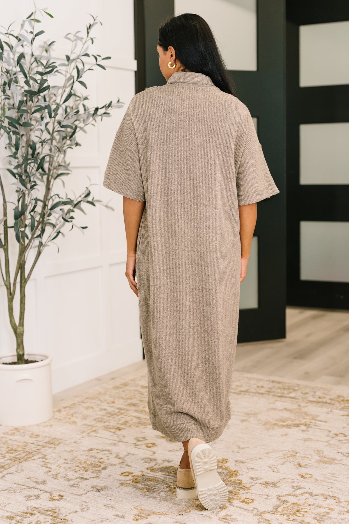 Travel Envy Ribbed Knit Dress in Light Coco - 10/21/2025