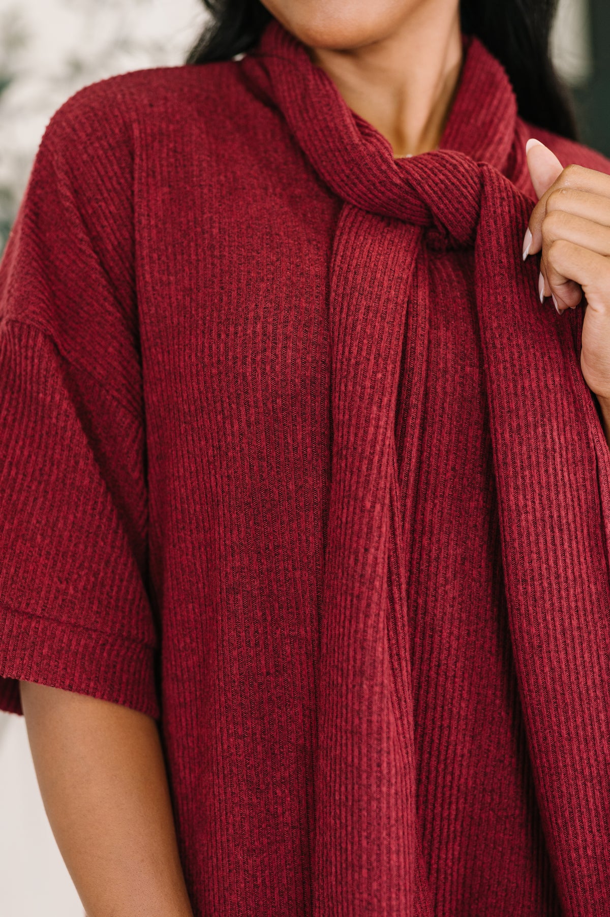 Travel Envy Ribbed Knit Dress in Wine - 10/21/2025