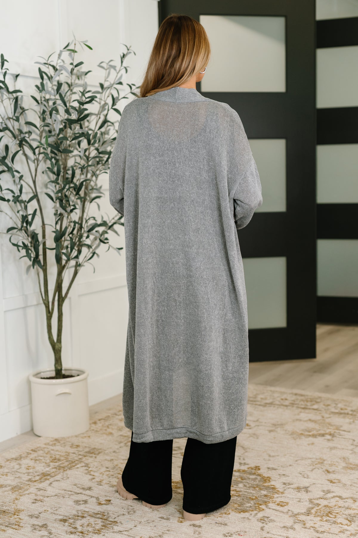 Travel Hideaway Open Front Cardigan in Soft Grey - 11/4/2025