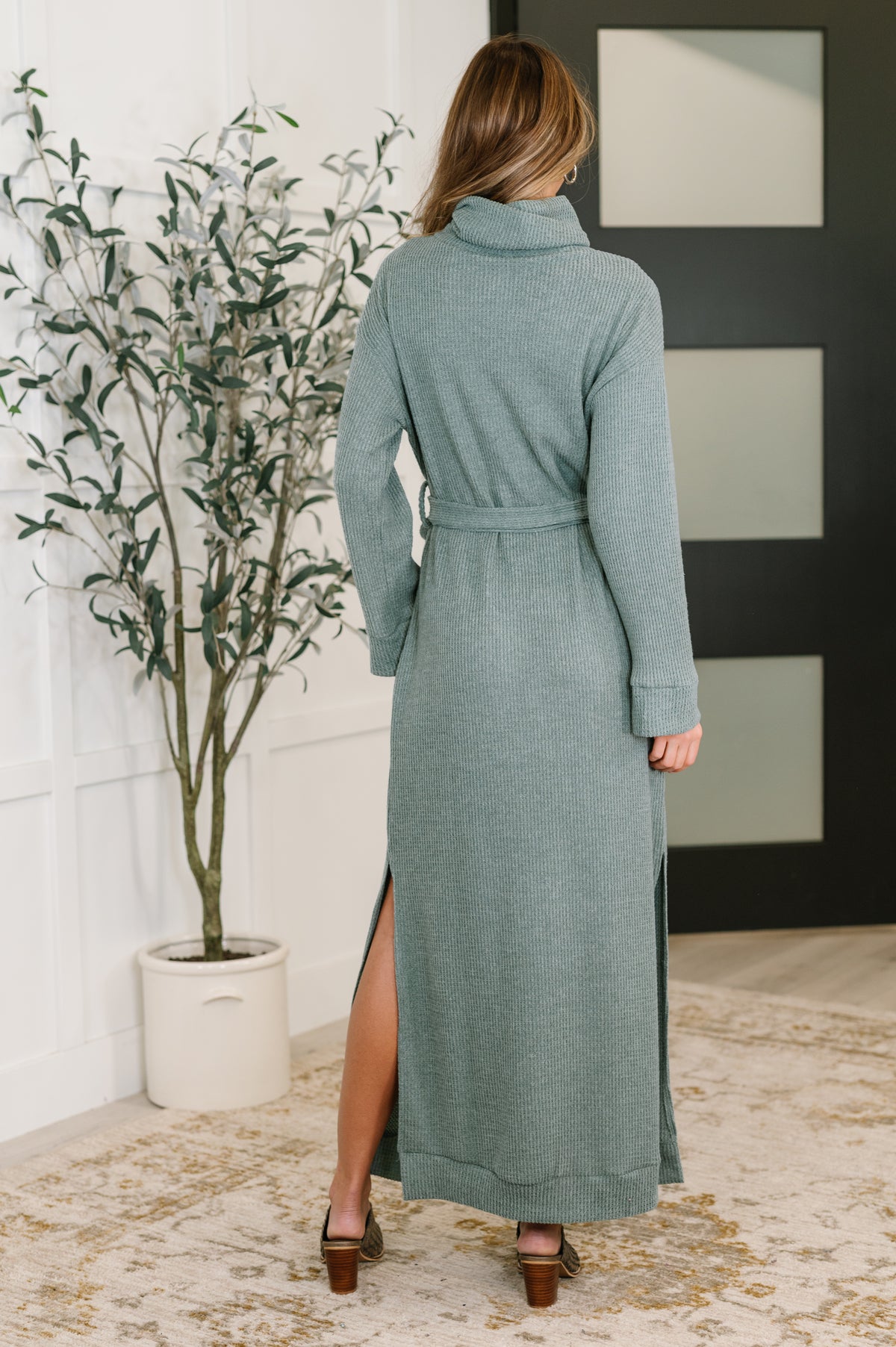 Travel Plush Knit Dress in Soft Teal - 11/7/2025
