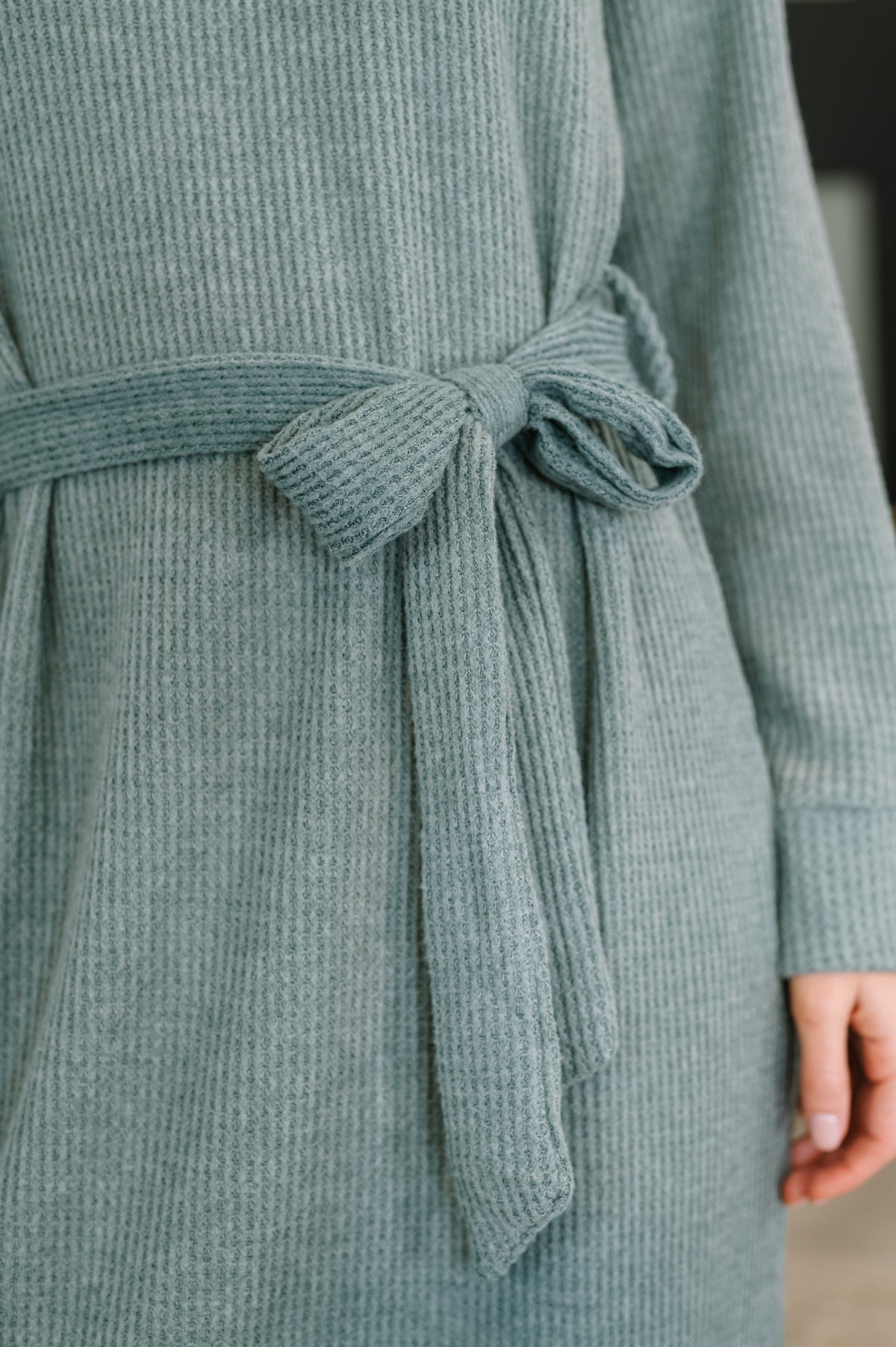 Travel Plush Knit Dress in Soft Teal - 11/7/2025