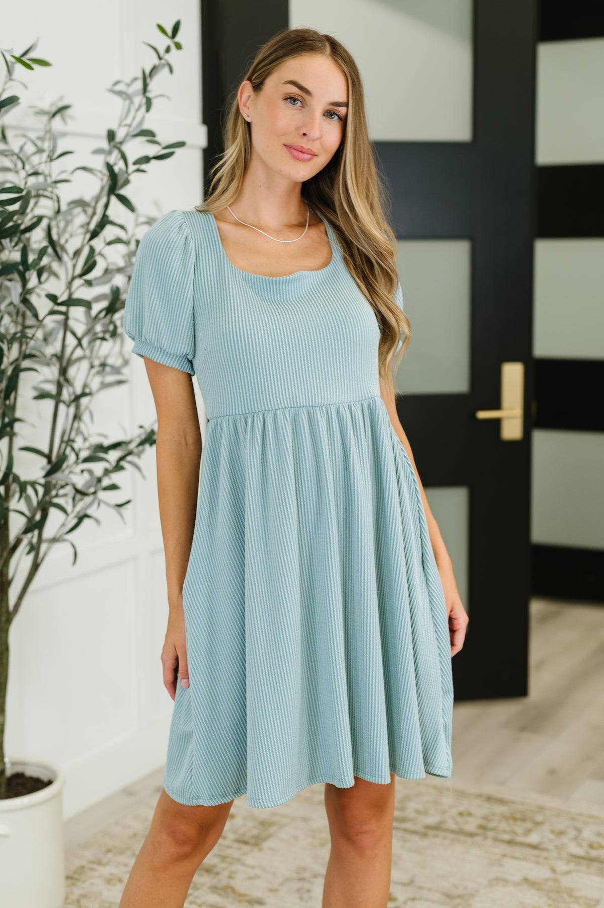 Twirlin’ Dirty Cable Ribbed Knit Dress in Sage Green - 7/22/2025 NEW