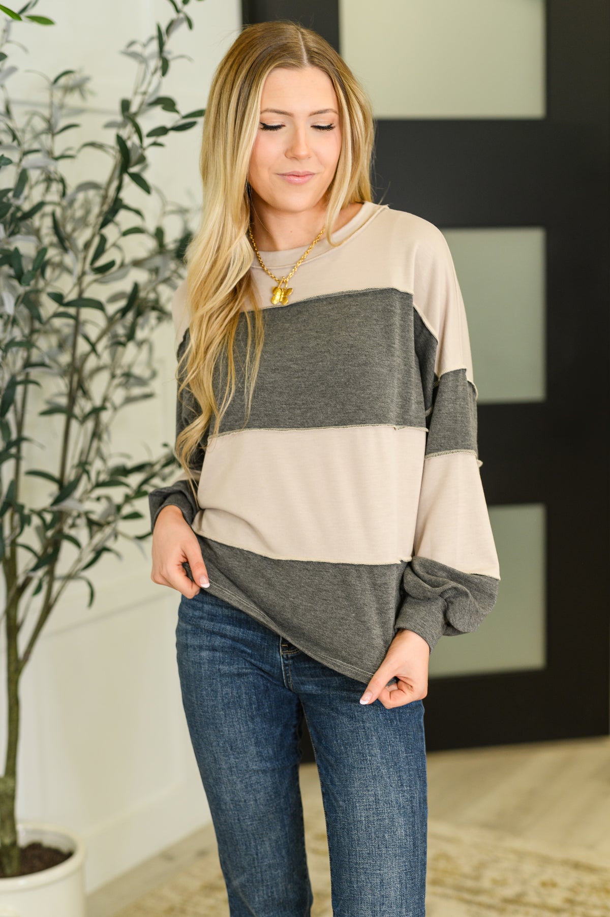 Two-Tone Take Drop Shoulder Top - 8/26/2025