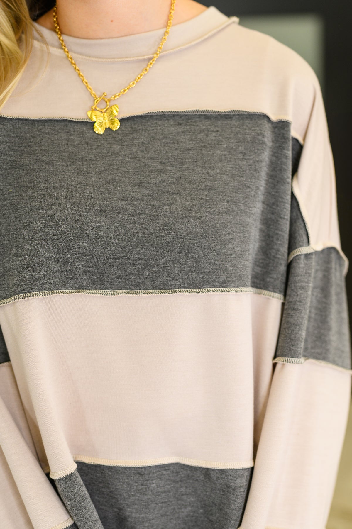 Two-Tone Take Drop Shoulder Top - 8/26/2025