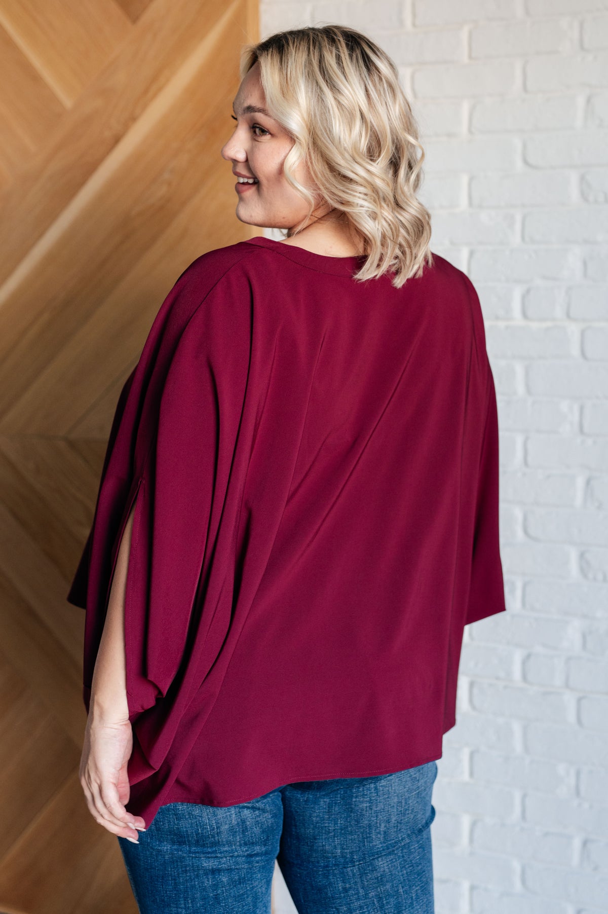 Universal Philosophy Blouse in Wine - 12/5/2024