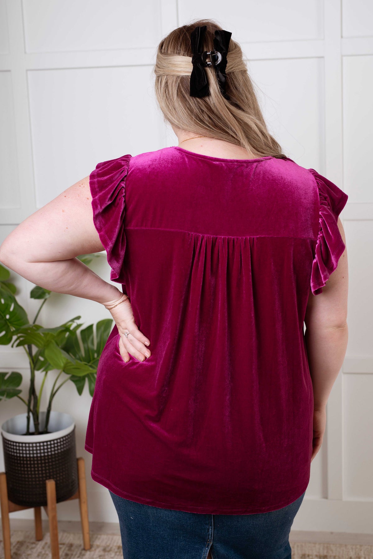 Velveteen Queen Blouse in Magenta - 11/7/2024