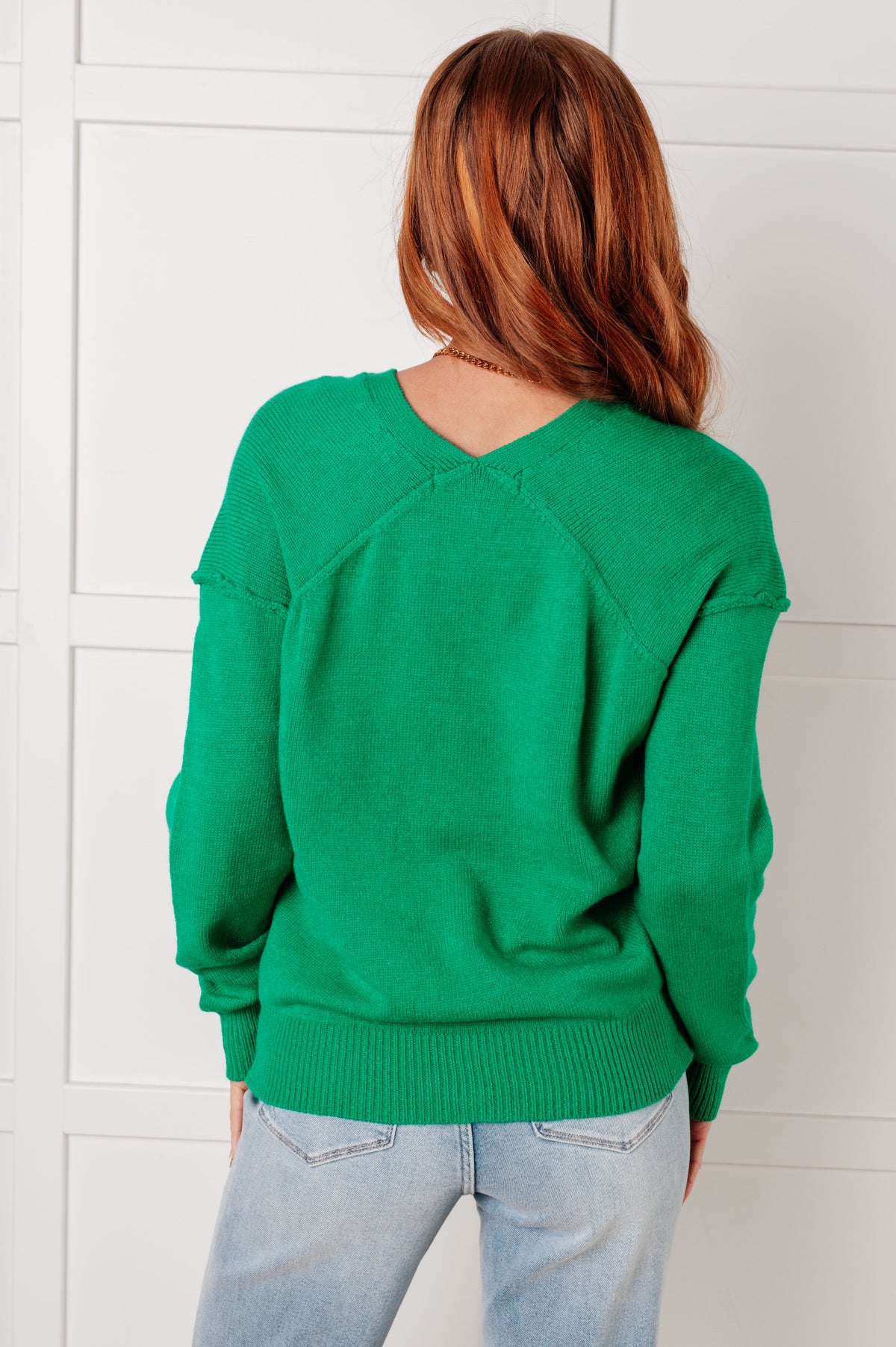 Very Understandable V-Neck Sweater in Green - 1/30/2025