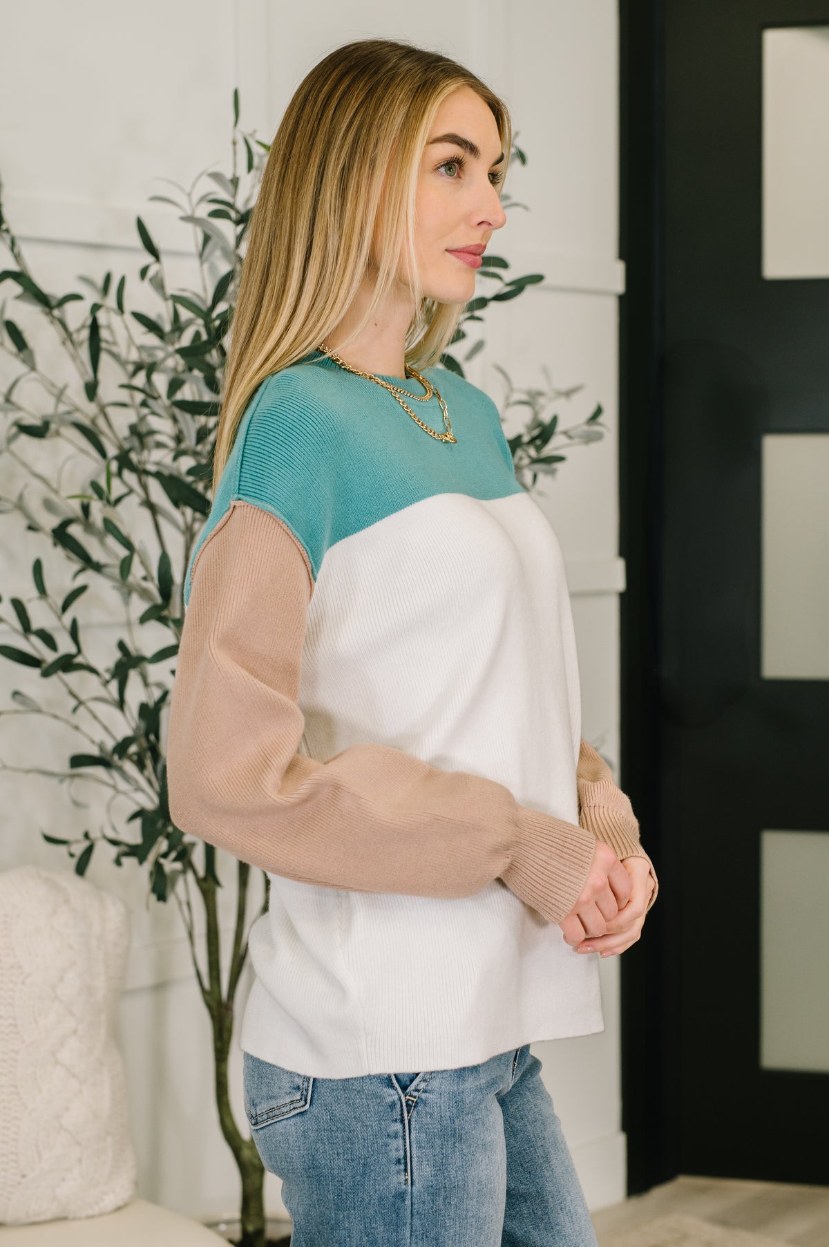 Walk in Central Park Ribbed Knit Color Block Pullover - 12/9/2025