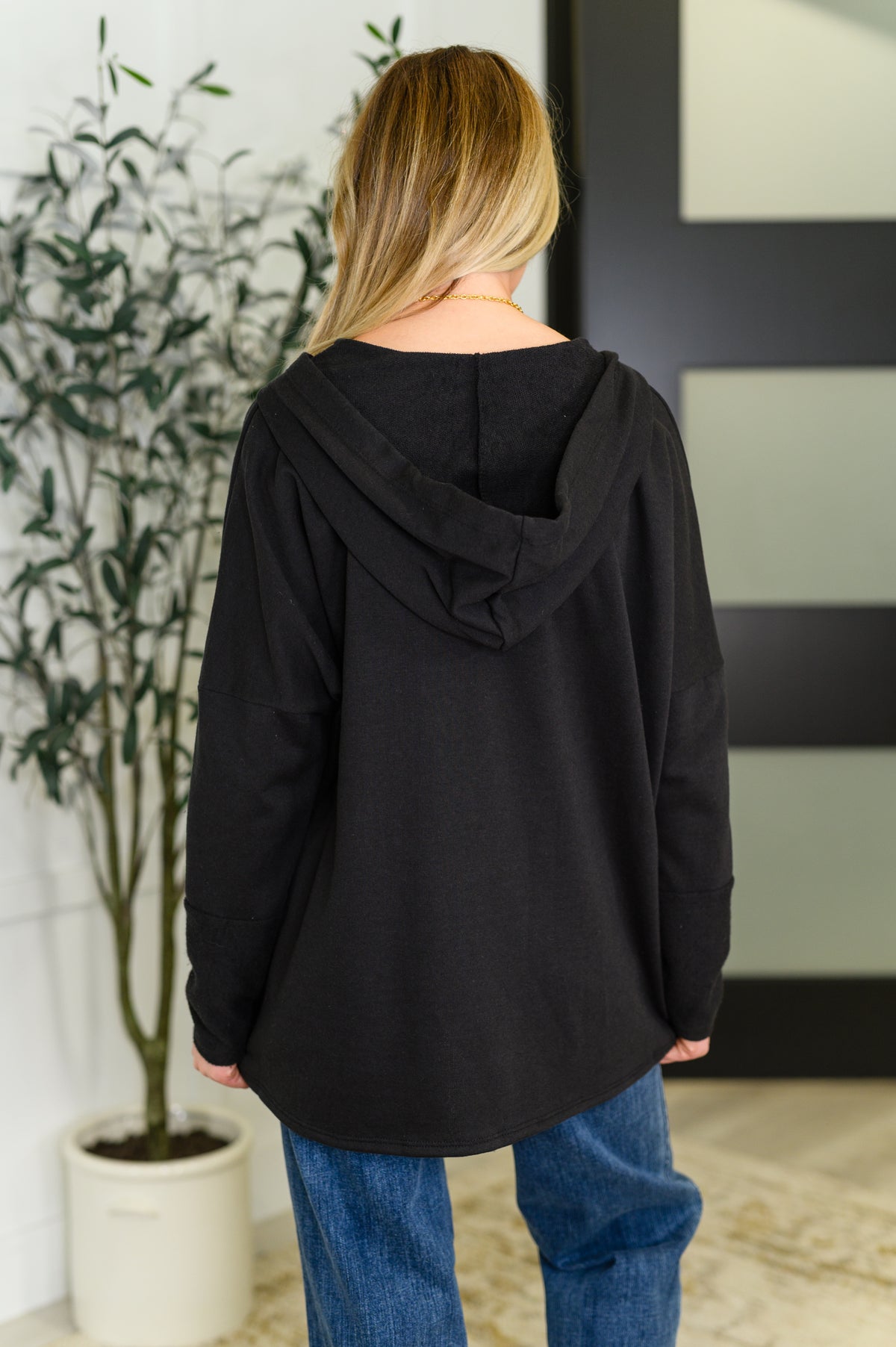 Warm Intentions Henley Pullover in Black - 8/26/2025