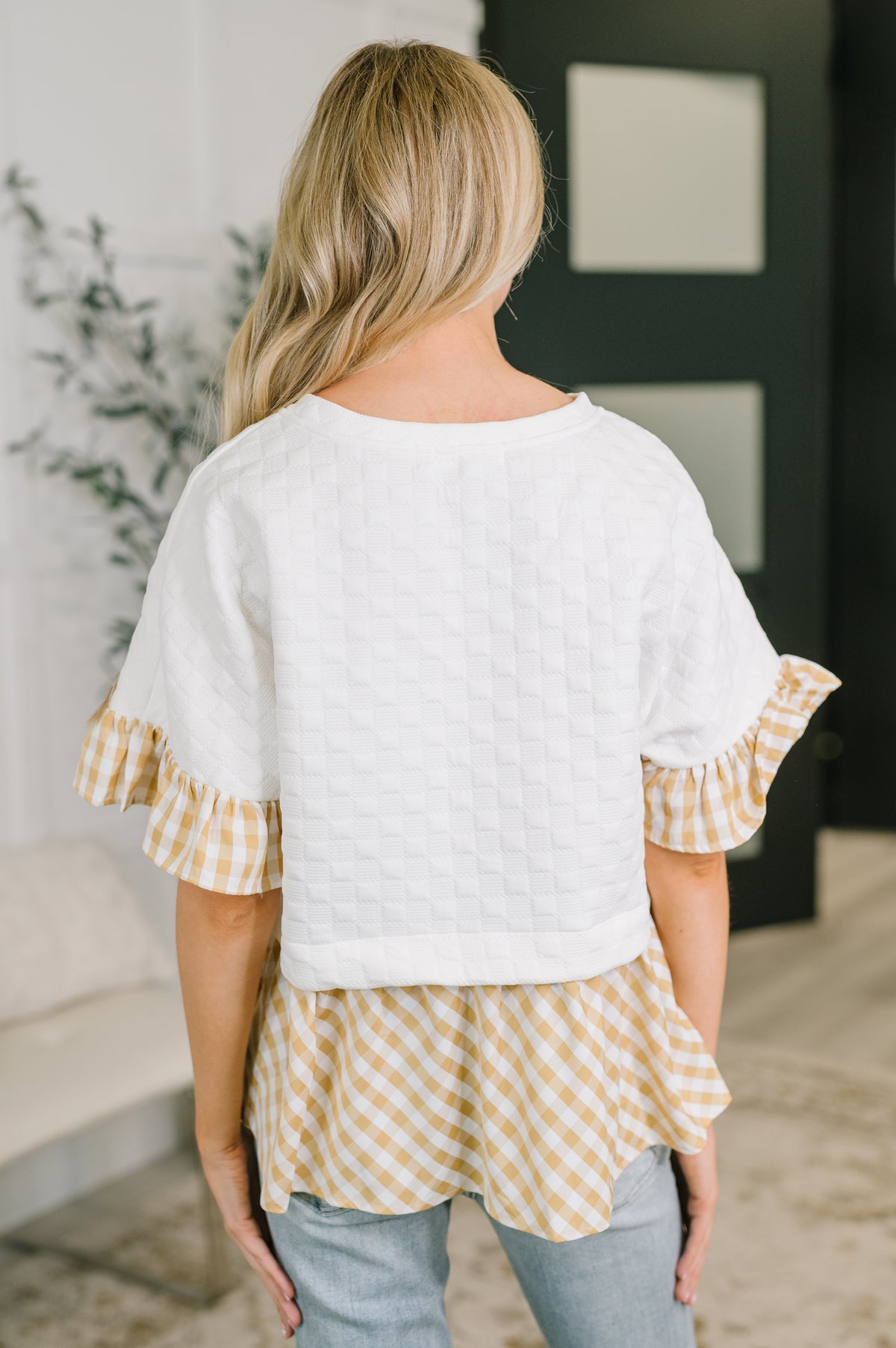 Welcome Me Home Gingham Print Top - 6/1/2026