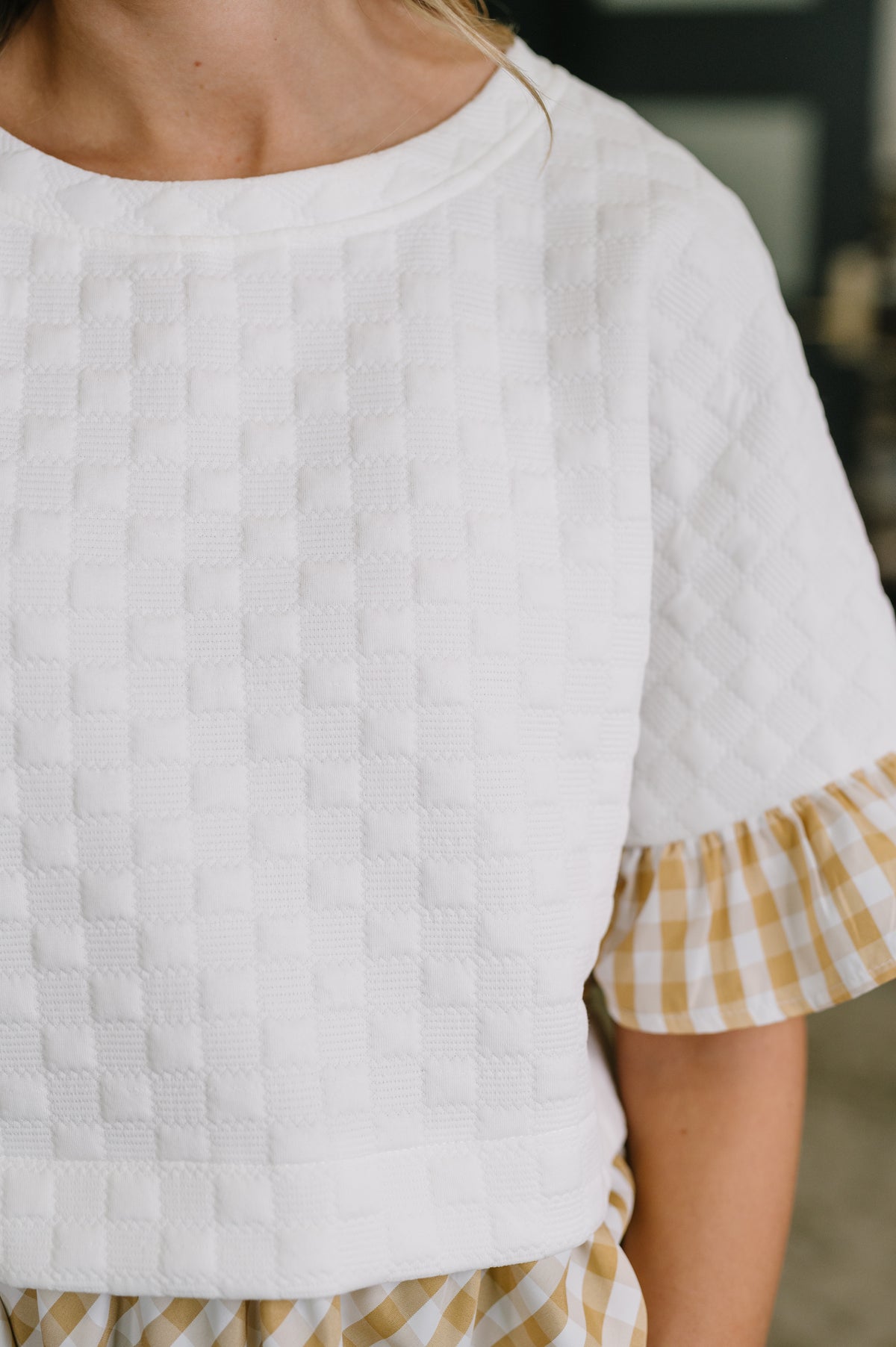 Welcome Me Home Gingham Print Top - 6/1/2026