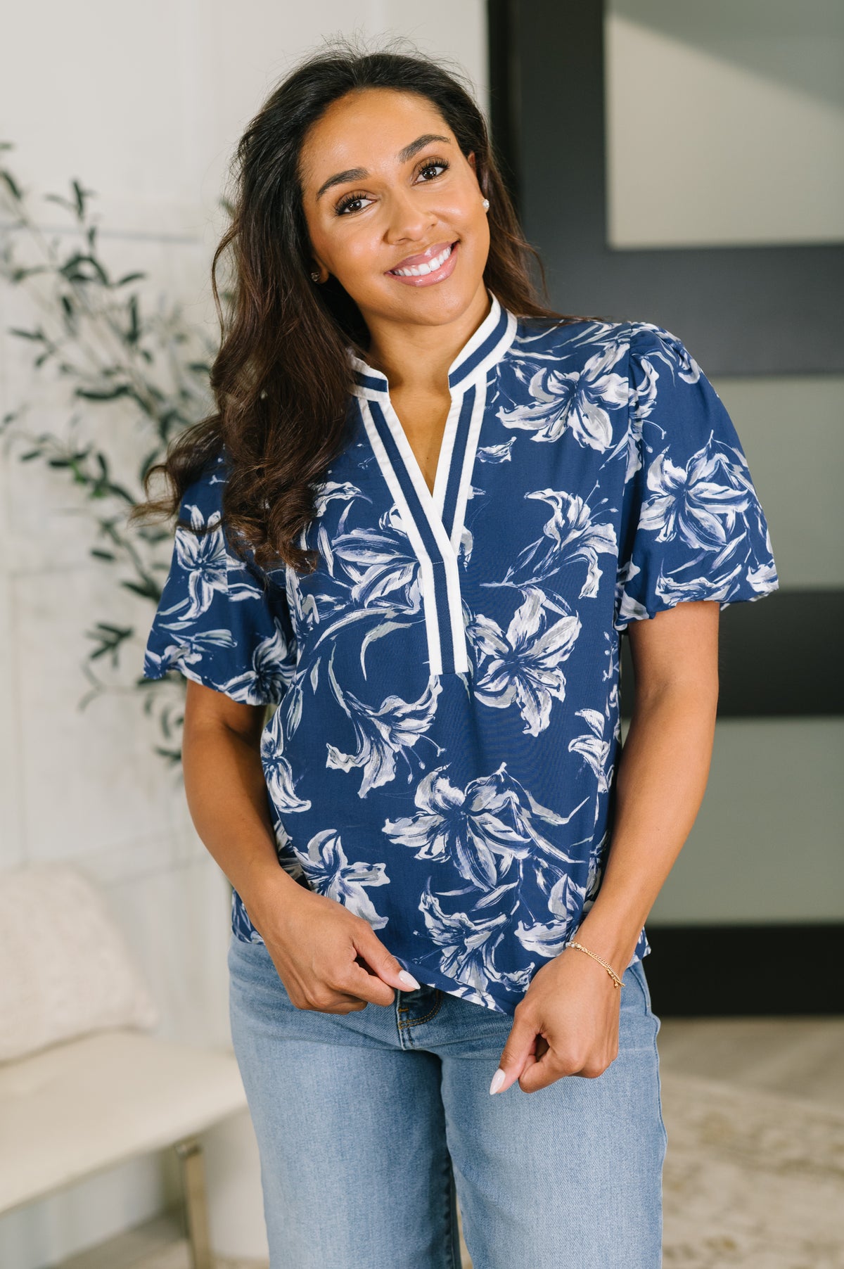 Wheels Are in Motion Puff Sleeve Floral Blouse - 7/21/2026