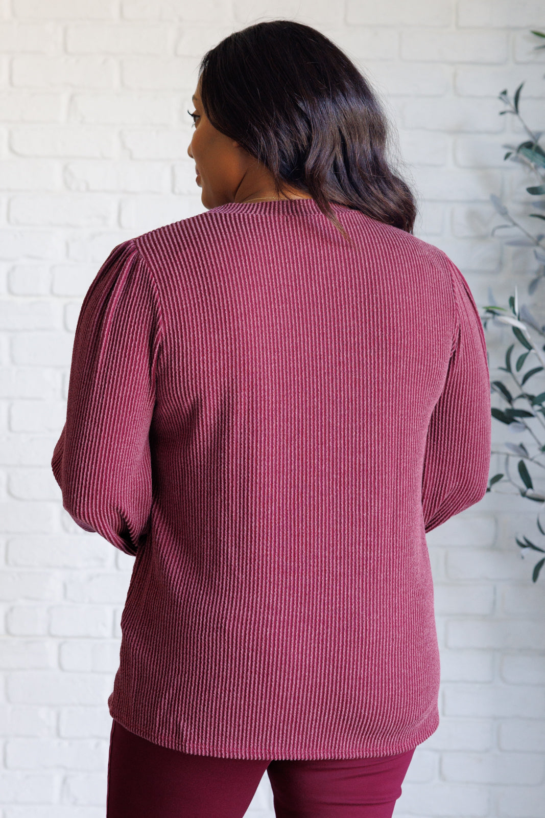 When the Sun Goes Down Mineral Wash Ribbed Knit Top in Wine - 9/17/2024