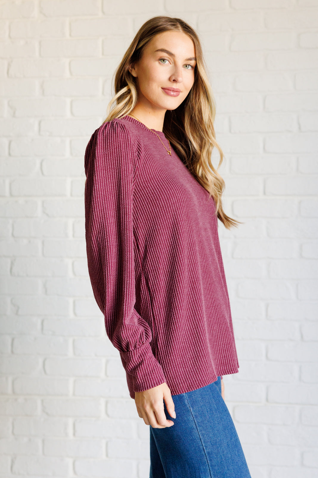 When the Sun Goes Down Mineral Wash Ribbed Knit Top in Wine - 9/17/2024