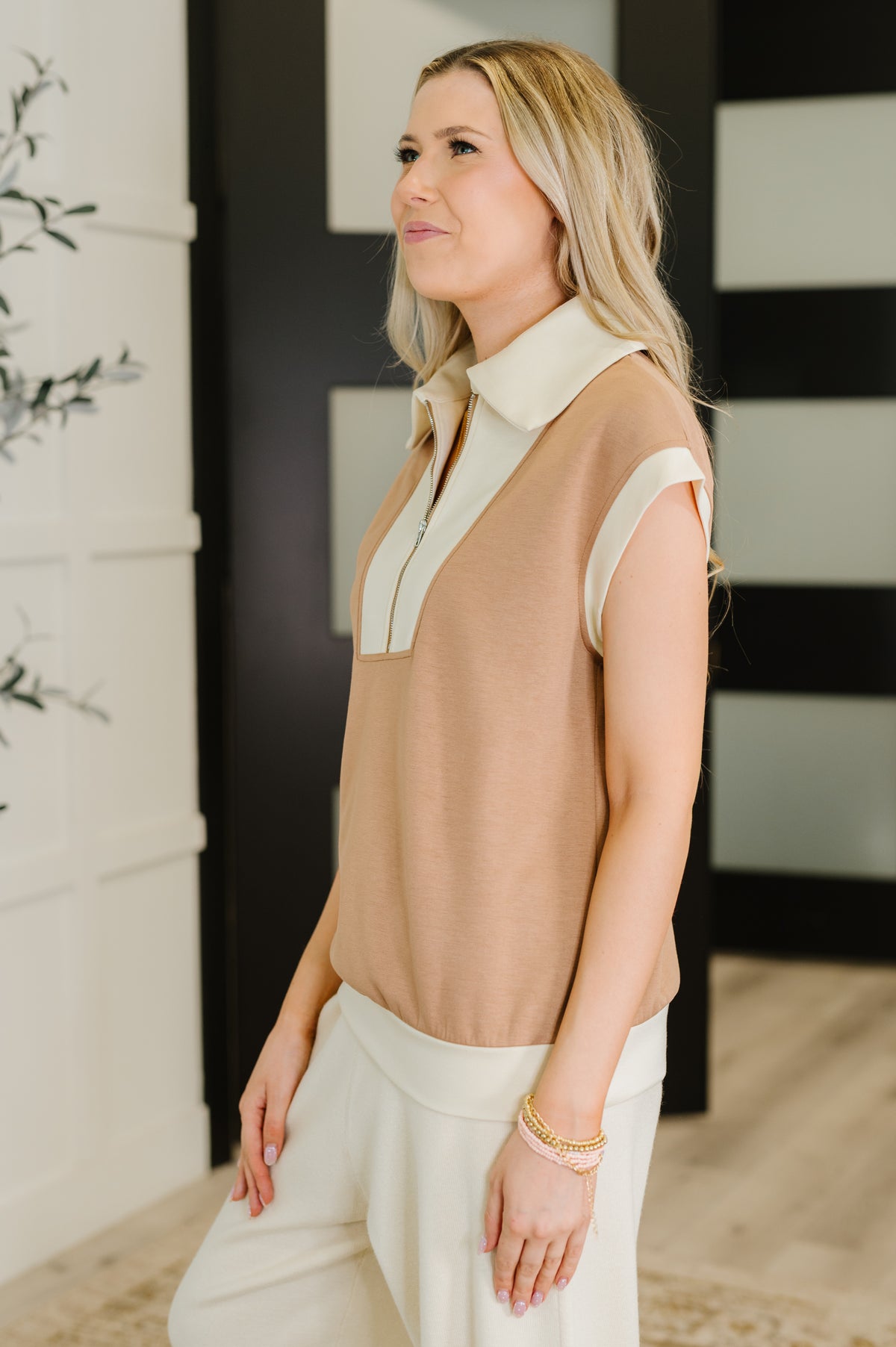 Whispered Urgently Color Block Half Zip Top - 9/26/2025