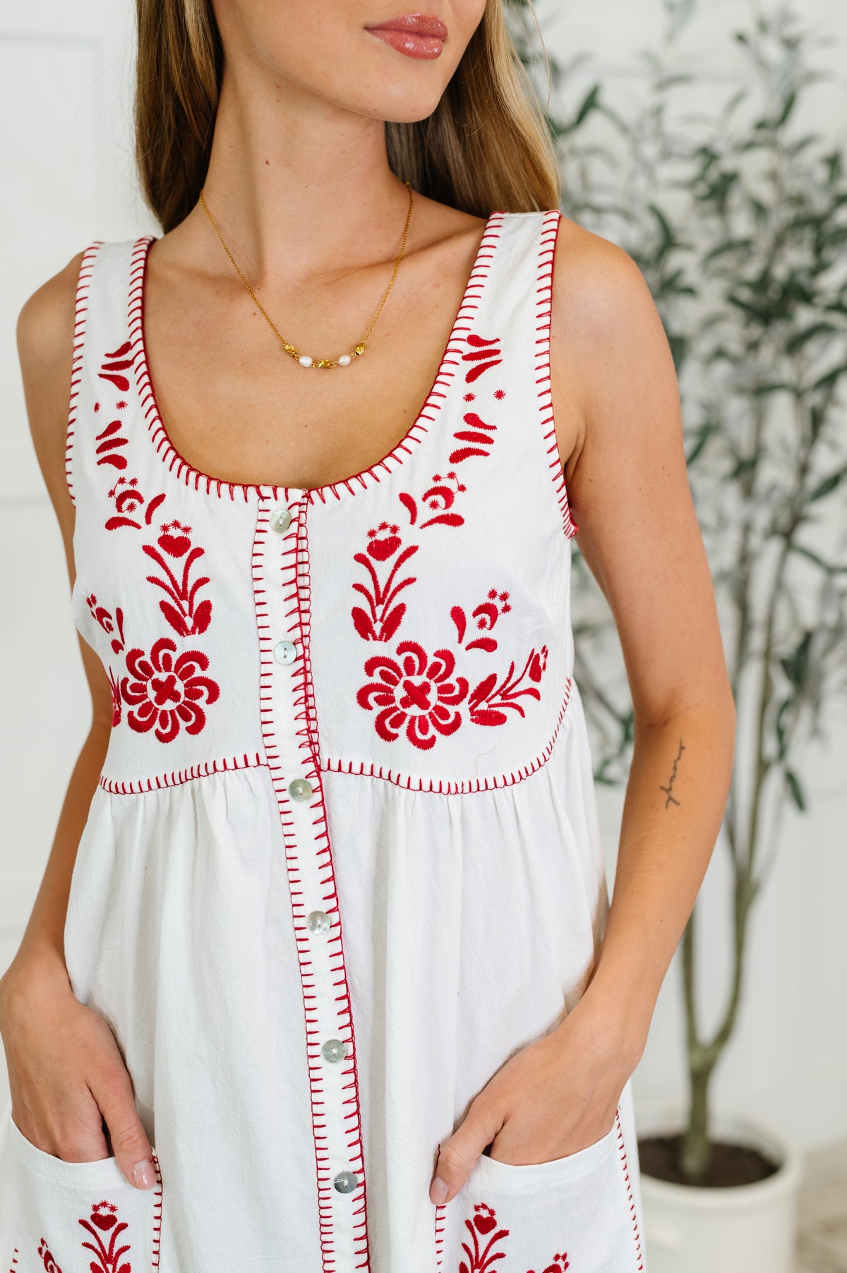 Whispering Petals Scoop Neck Dress - 5/16/2025