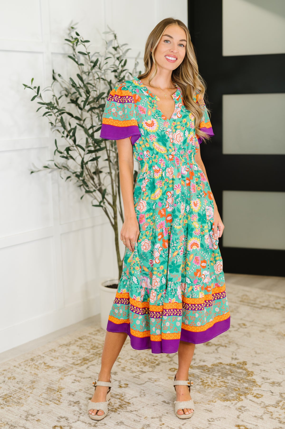 Wildflower Wish Gathered Tier Dress in Mint - 7/8/2025 NEW