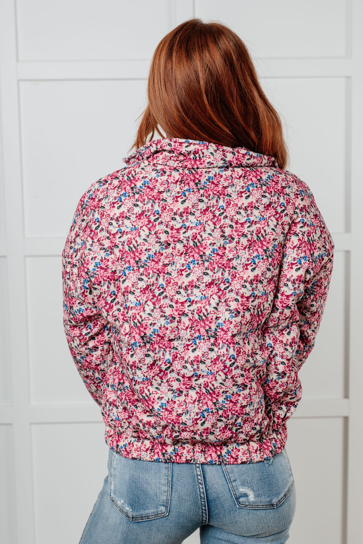 Wish Me Well Floral Printed Puffer Jacket in Cream Multi - 11/5/2024