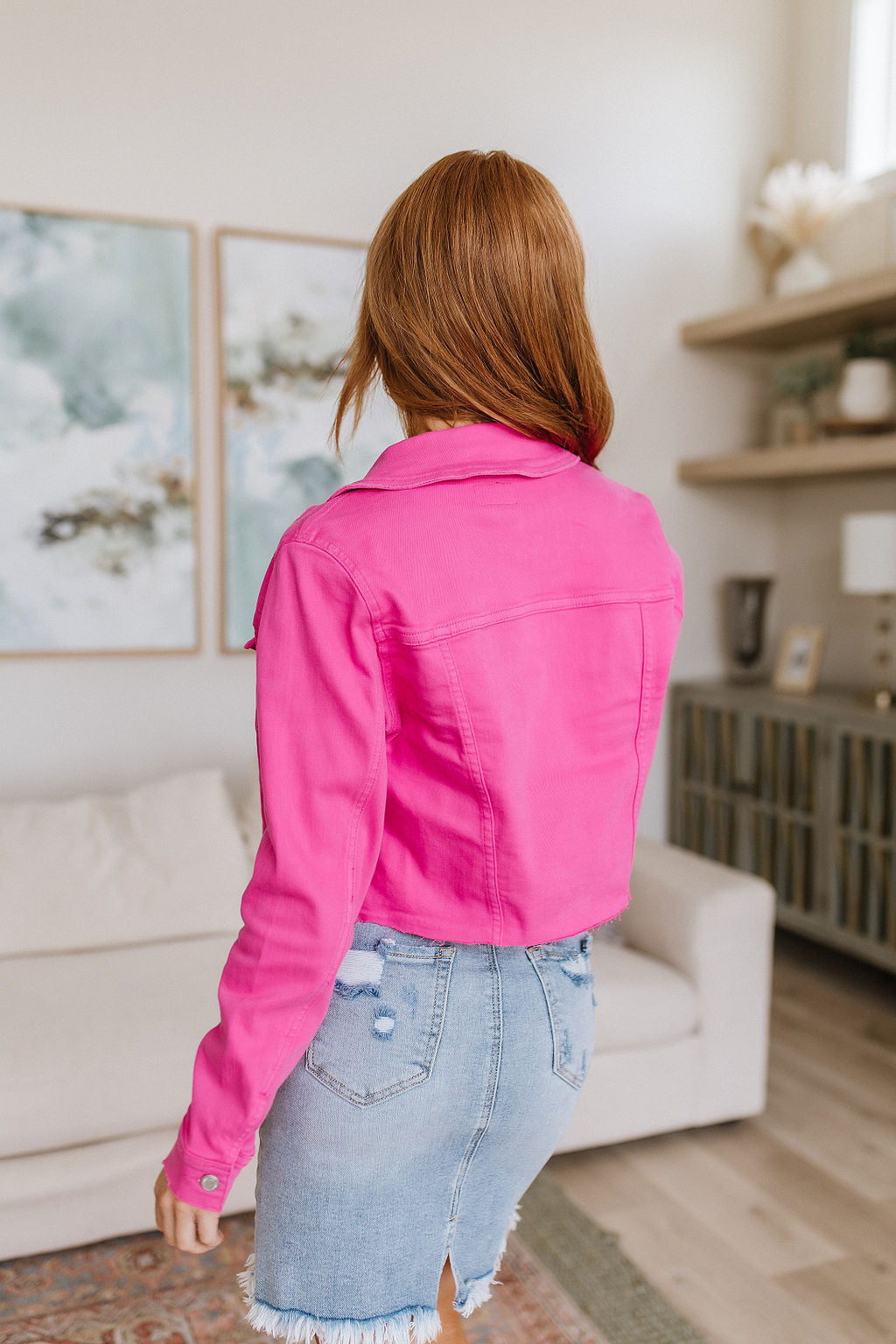 With a Whisper Denim Jacket in Hot Pink - 6/20/2023