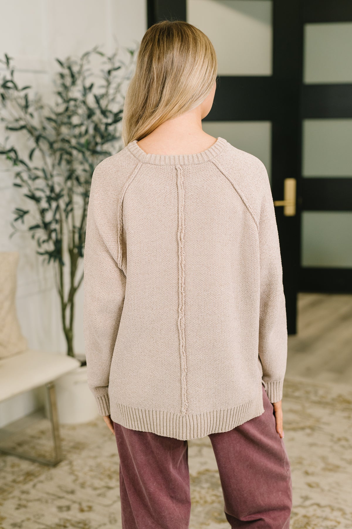 Words Of Wisdom Raglan Sleeve Sweater in Mocha - 9/18/2026
