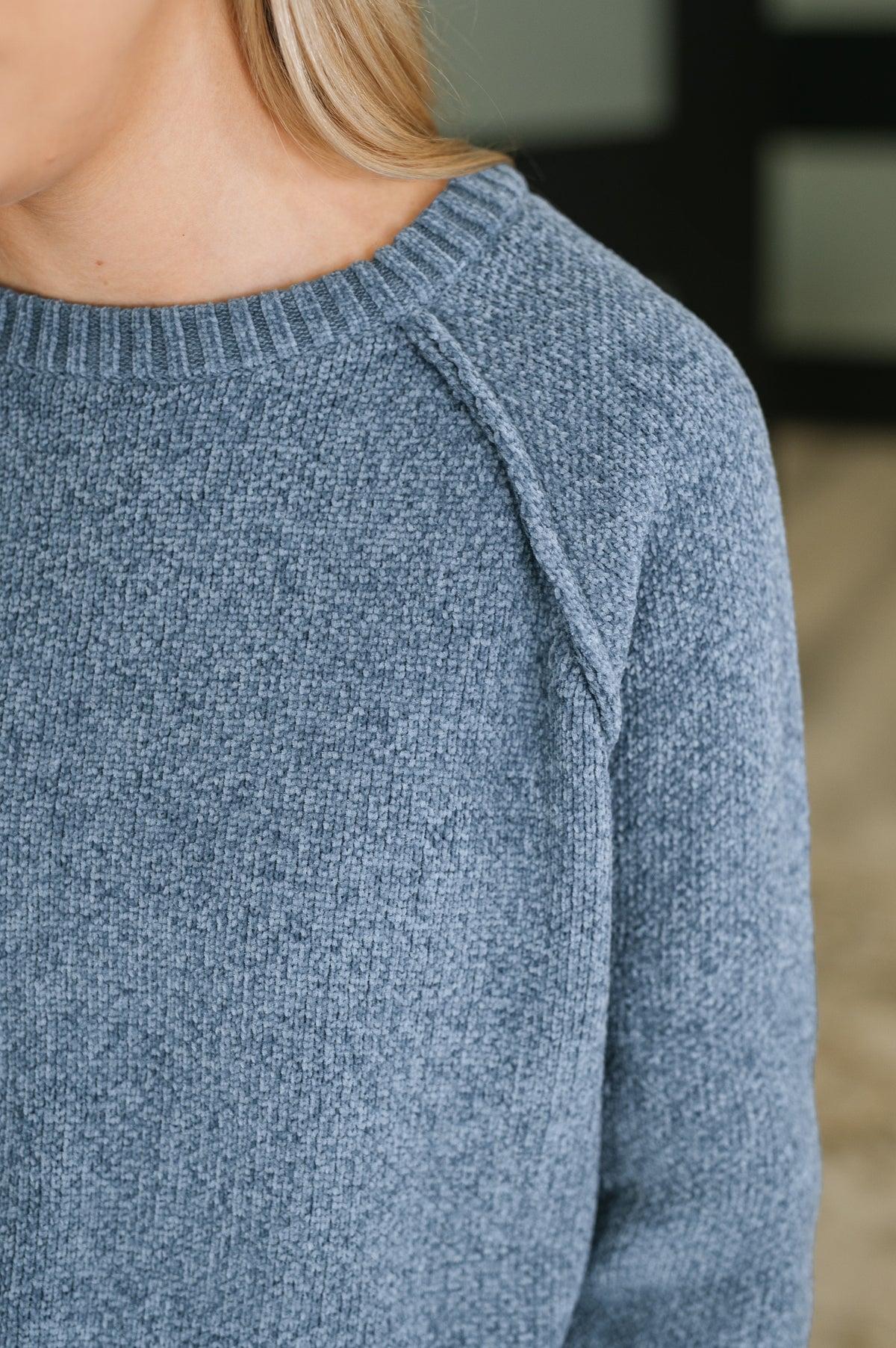 Words Of Wisdom Raglan Sleeve Sweater in Dusty Blue - 10/16/2026