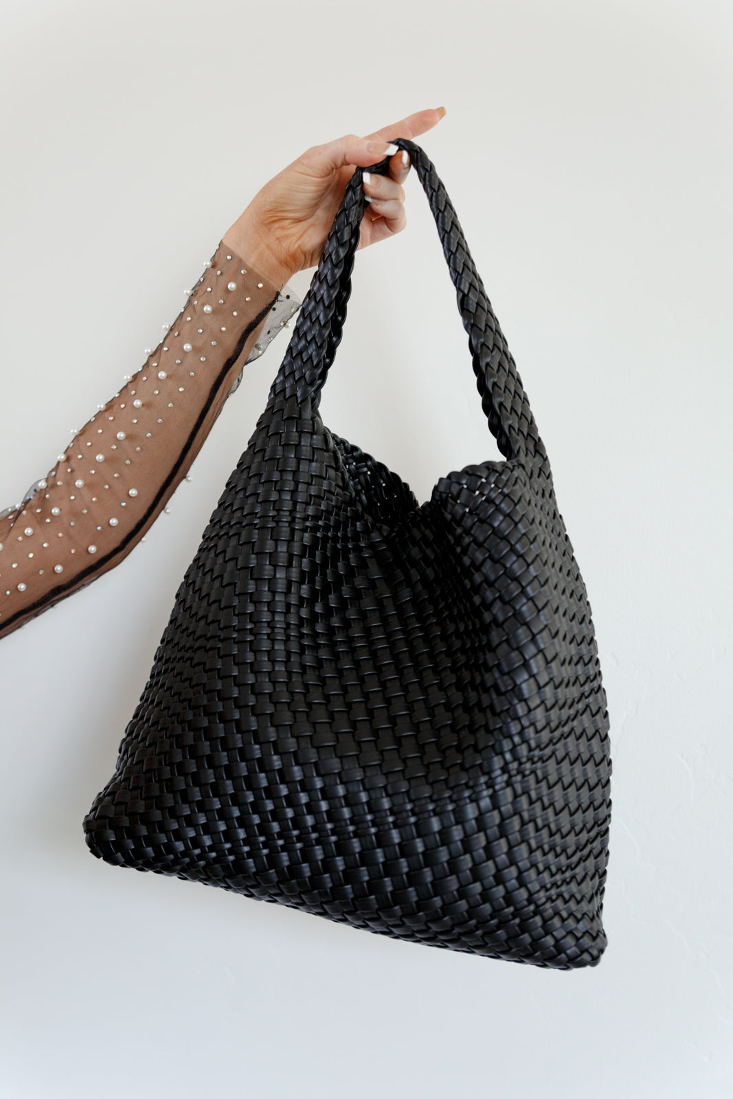 Woven and Worn Tote in Black - 7/20/2023