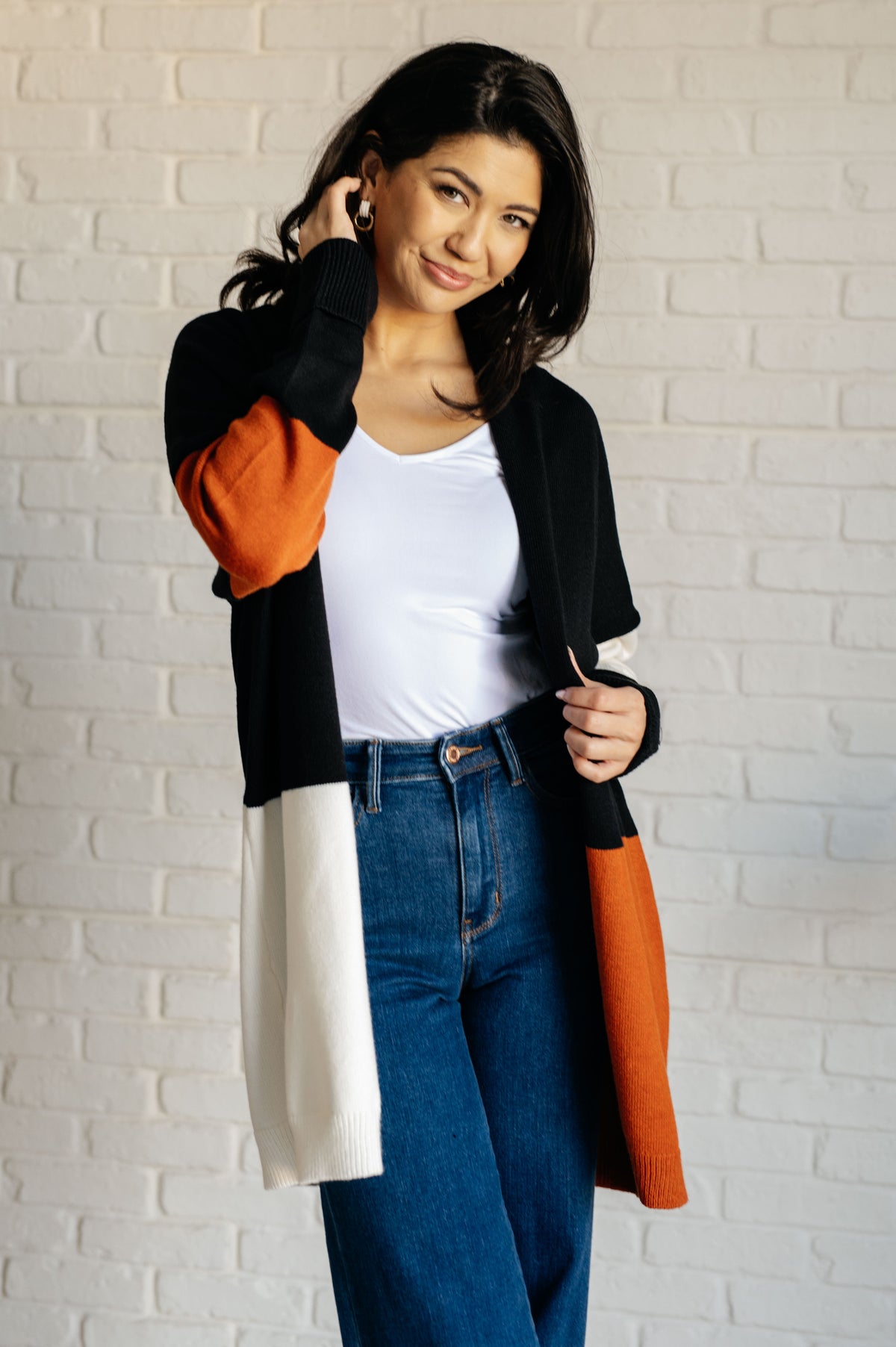 Writer's Block Color Block Open Front Cardigan - 9/5/2024 - 50% DISCOUNT