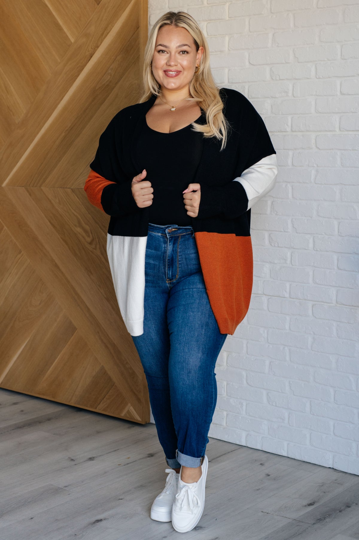 Writer's Block Color Block Open Front Cardigan - 9/5/2024 - 50% DISCOUNT