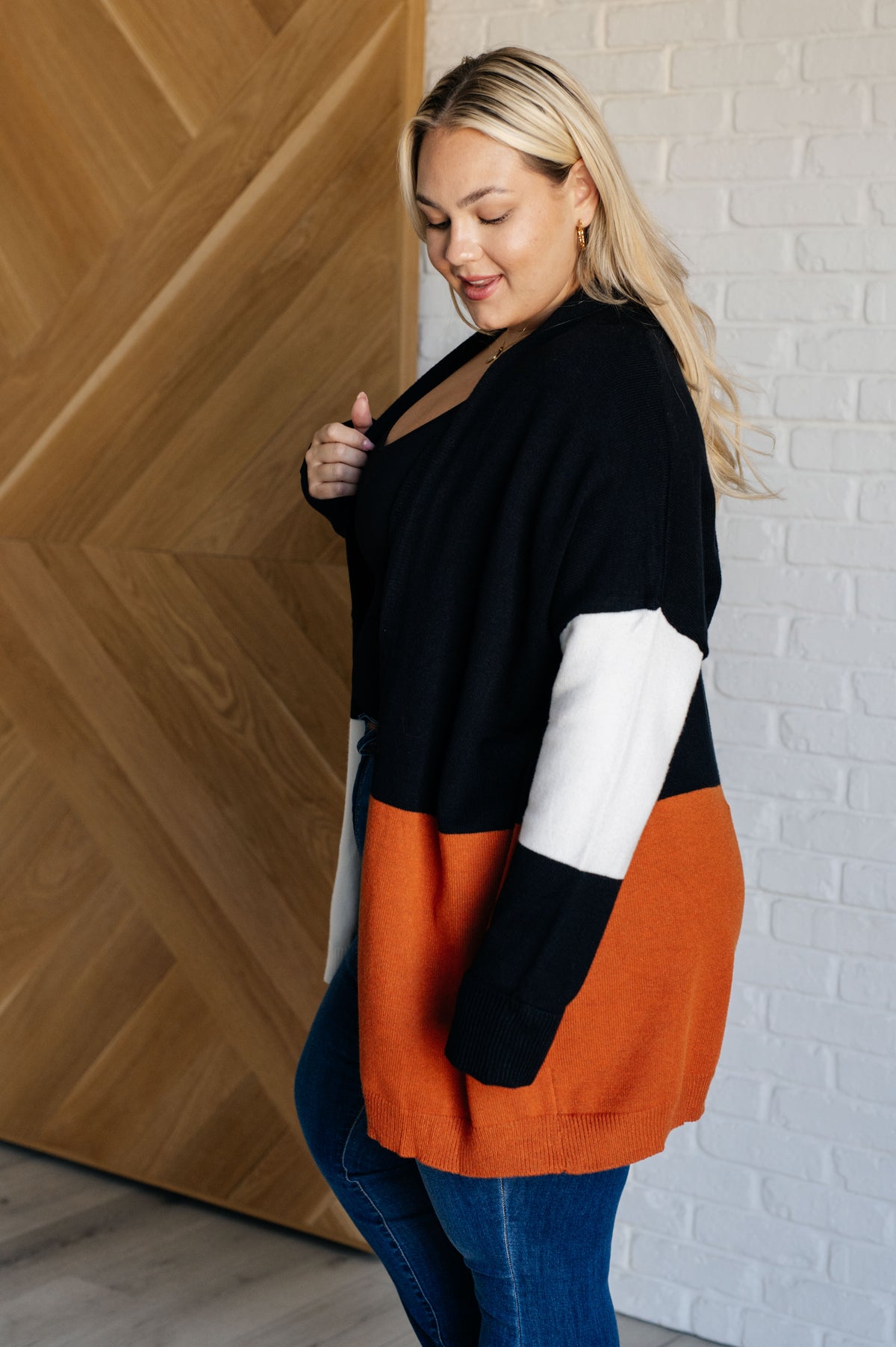 Writer's Block Color Block Open Front Cardigan - 9/5/2024 - 50% DISCOUNT