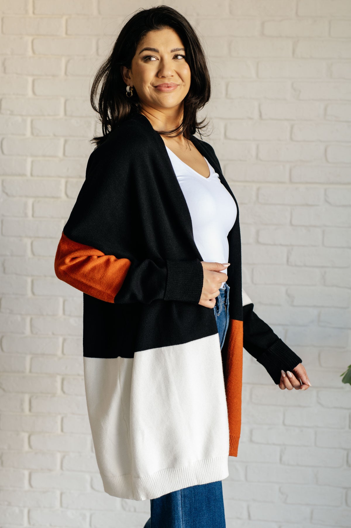 Writer's Block Color Block Open Front Cardigan - 9/5/2024 - 50% DISCOUNT