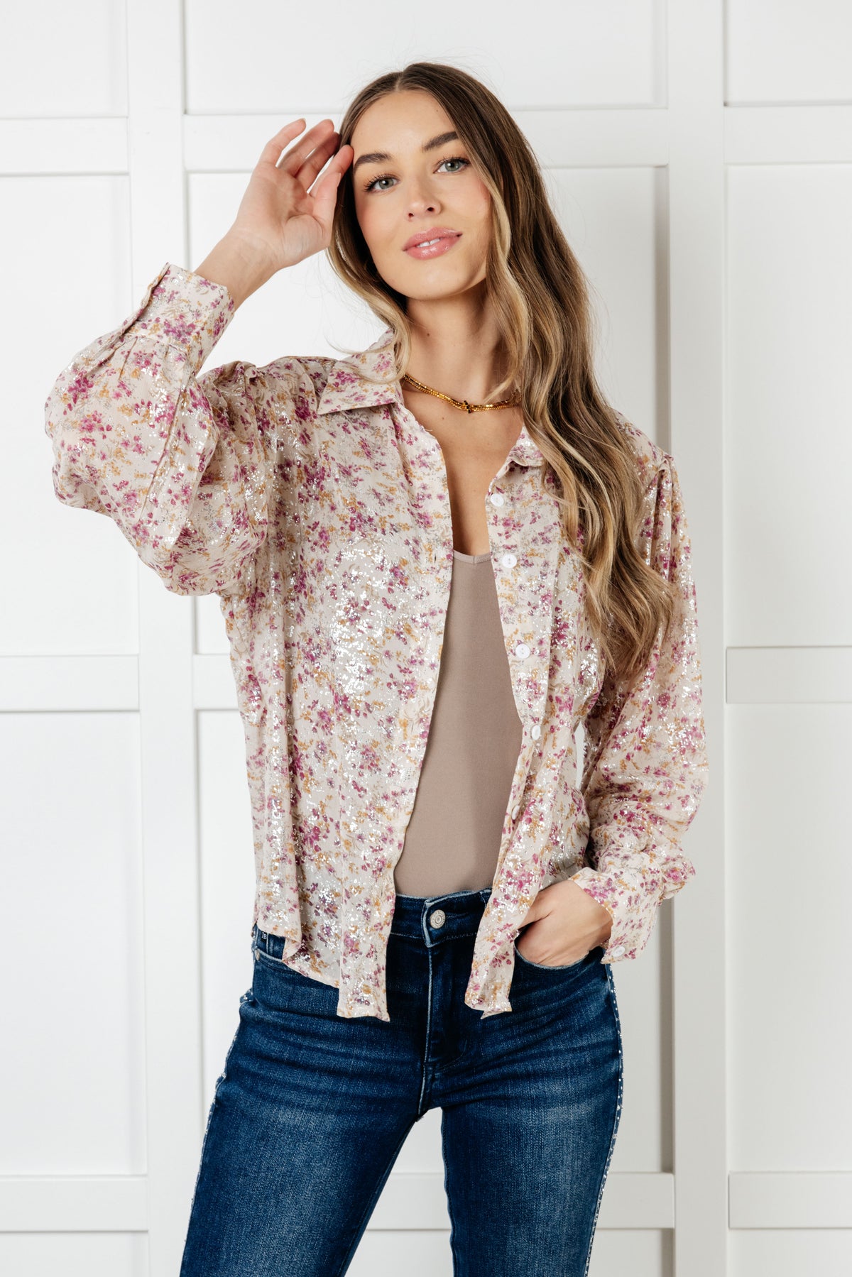 You and I Connect Floral Button Up Blouse - 12/31/2024