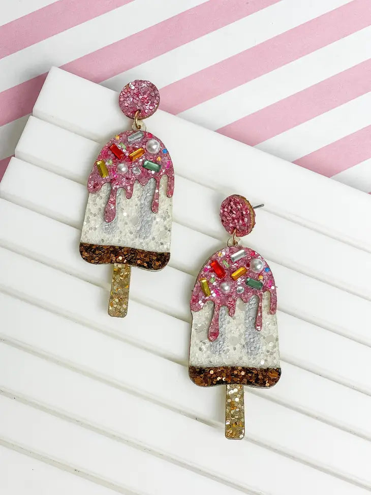 PREORDER: Glitter Popsicle Earrings in Two Colors