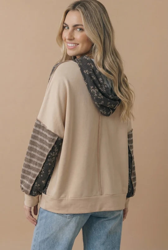 Creatively Cozy Color Block Hooded Pullover - 10/20/2026 - 10/20/2026