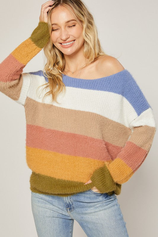 Side Swipe Off Shoulder Sweater - 8/19/2025