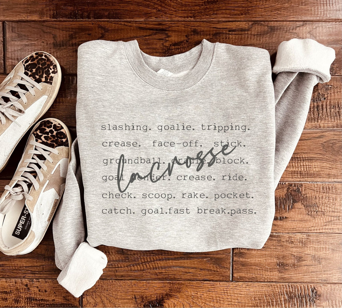 Lacrosse Words Sweatshirt in Two Colors - RTS