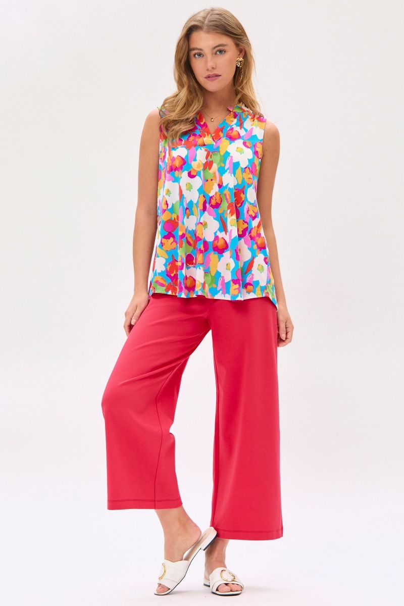 Dear Scarlett Lizzy Tank Top in Floral Aqua - Summer 25 Capsule
