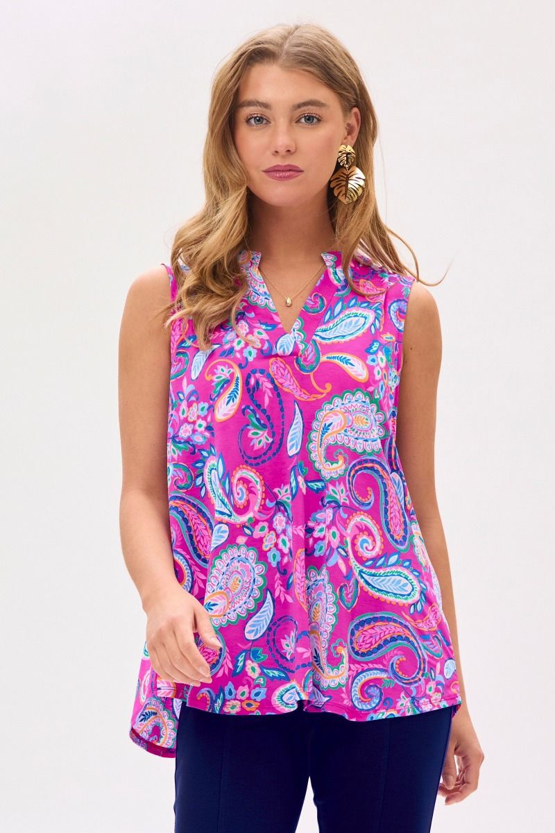 Dear Scarlett Lizzy Tank Top in Paisley Pink - Summer 25 Capsule