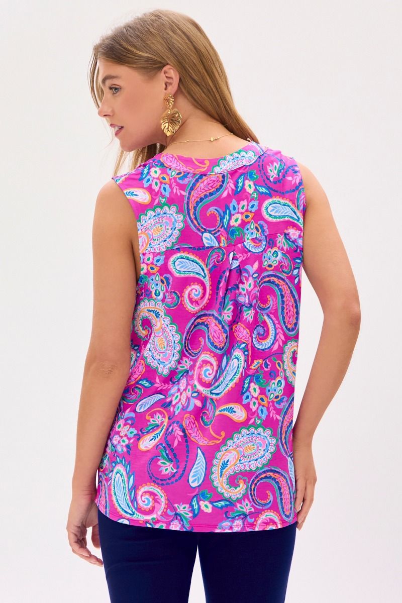 Dear Scarlett Lizzy Tank Top in Paisley Pink - Summer 25 Capsule